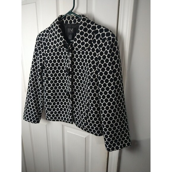 Donna Moore Pet Woman PL Blazer Office Professional Black White Polka Dot... - Picture 2 of 9